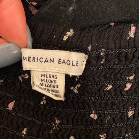 American Eagle tiered black patterned dress size M long - Picture 3 of 3